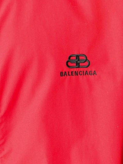 Shop Balenciaga Double Sleeve Zip-up Jacket In Red