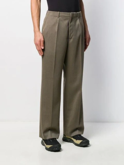 Shop Our Legacy Wide Leg Tailored Trousers In Green