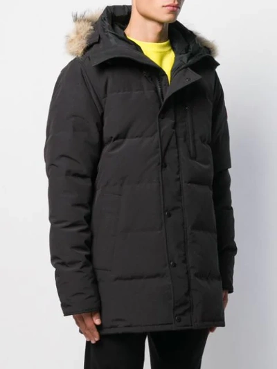 Shop Canada Goose Hooded Padded Coat In Black