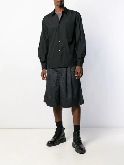 Shop Comme Des Garçons Homme Deux Wide Sleeve Plain Shirt In Black