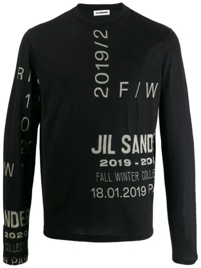 Shop Jil Sander Knitted Jumper In Black