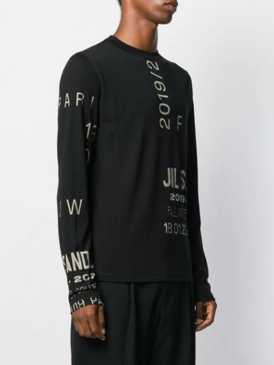 Shop Jil Sander Knitted Jumper In Black