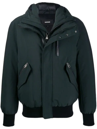 Shop Mackage Hooded Down Jacket In Green