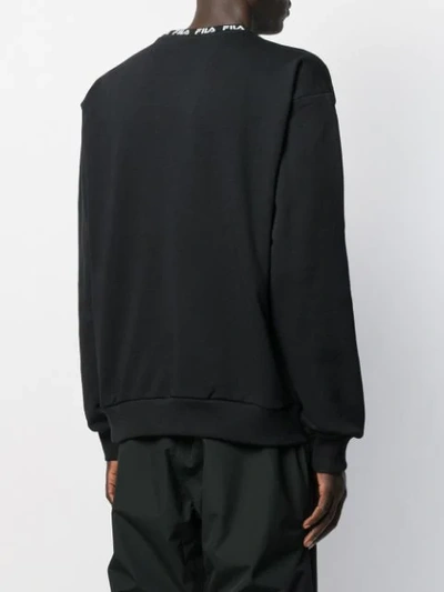 Shop Fila Toshiro Branded Neck Sweatshirt In Black