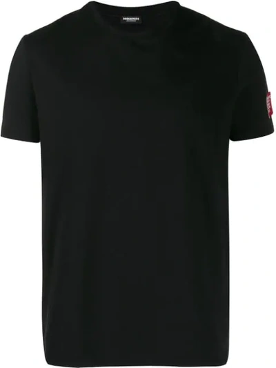 Shop Dsquared2 Side Logo Patch Crew Neck T-shirt In Black