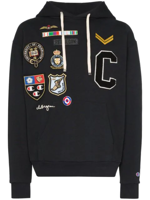 champion logo patch hoodie