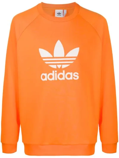 Adidas Originals Trefoil Crew neck Sweatshirt In Orange ModeSens