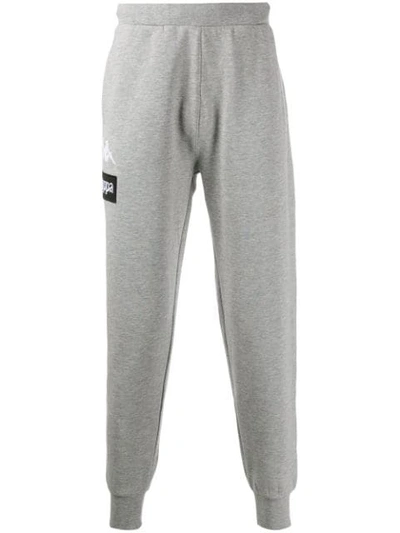 Shop Kappa Logo Embroidered Track Pants In Grey