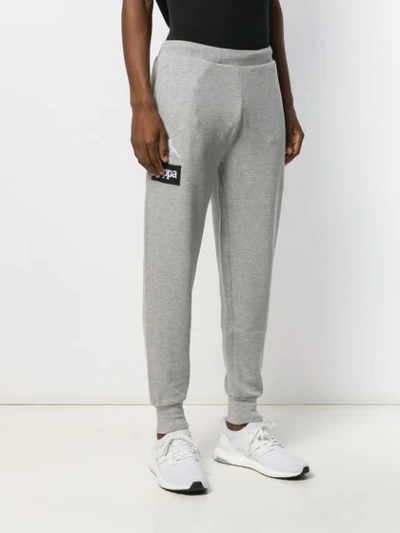 Shop Kappa Logo Embroidered Track Pants In Grey