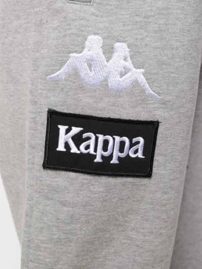 Shop Kappa Logo Embroidered Track Pants In Grey