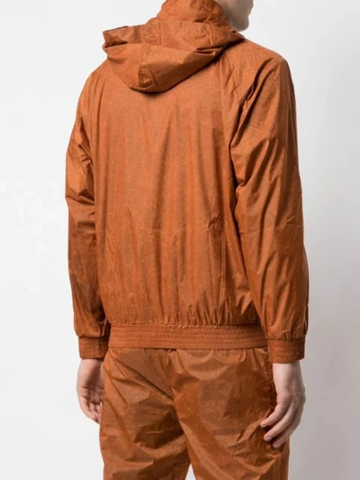 Shop Anton Belinskiy Marbled Hooded Track Jacket In Orange
