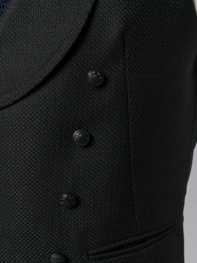 Shop Tagliatore Textured Waistcoat In Black