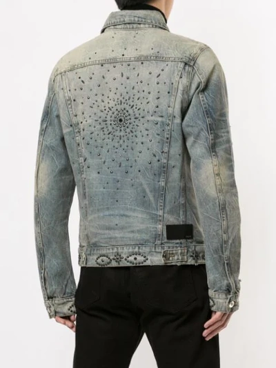 Shop Amiri Studded Trucker Denim Jacket In Blue