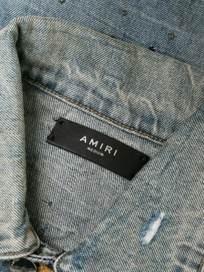 Shop Amiri Studded Trucker Denim Jacket In Blue