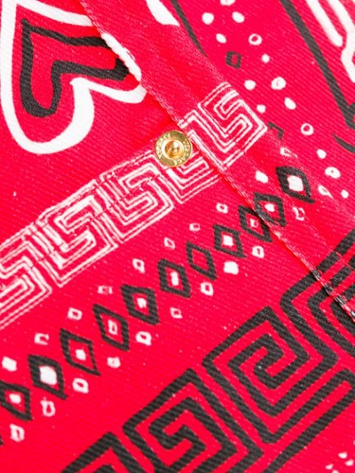 Shop Versace Bandana Print Wide-leg Trousers In Red