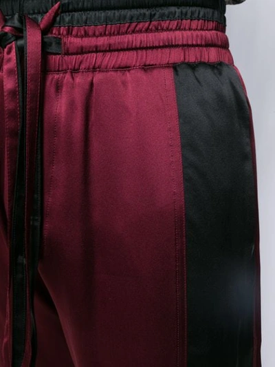 Shop Nahmias Contrast Stripe Satin Trousers In Red