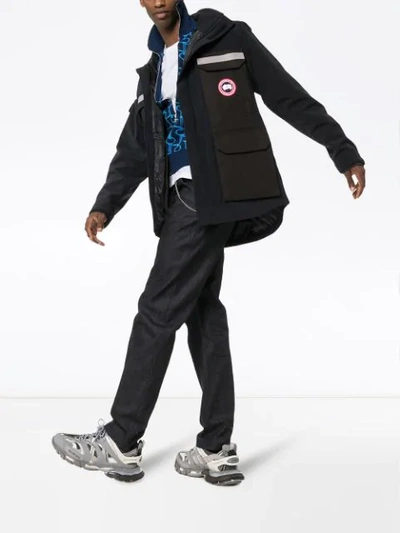 Shop Canada Goose Photojournalist Logo Patch Hooded Jacket In Black