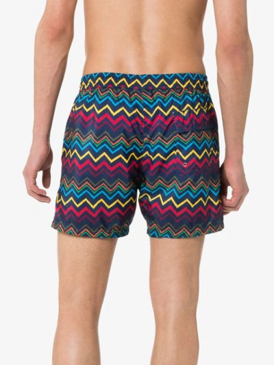 Shop Missoni Patterned Swimming Trunks - Blue