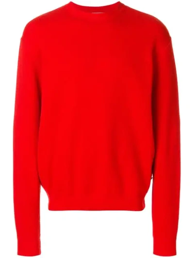 Shop Ami Alexandre Mattiussi Crew Neck Sweater In Red