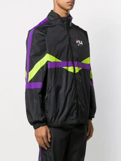 Shop Fila Contrast Stripe Sports Jacket In Black