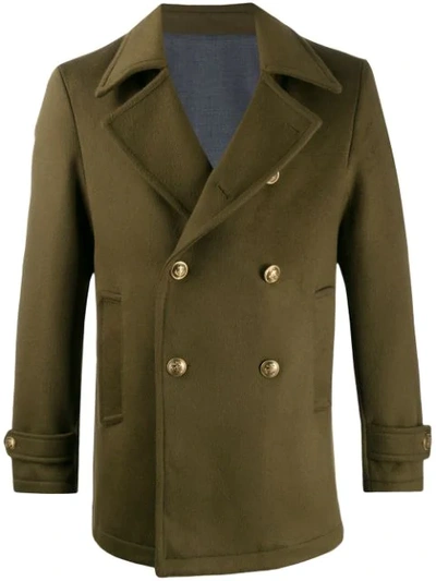 Shop Al Duca D'aosta Double-breasted Peacoat In Green