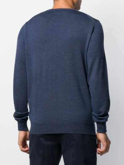 Shop Corneliani Crew Neck Sweater In Blue