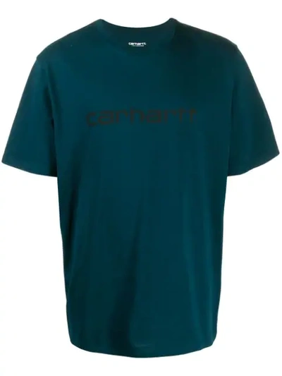 Shop Carhartt T-shirt Mit Logo-print In Blue