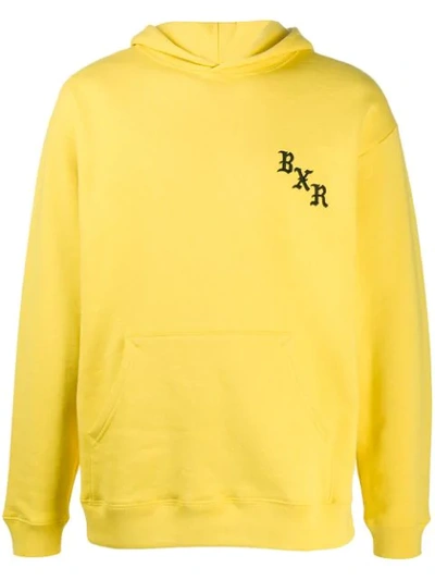 Shop Bornxraised Embroidered Logo Relaxed-fit Hoodie In Yellow