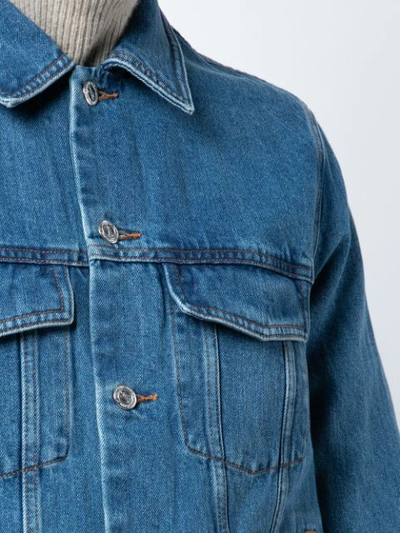 Shop Apc Boxy Fit Denim Jacket In Blue