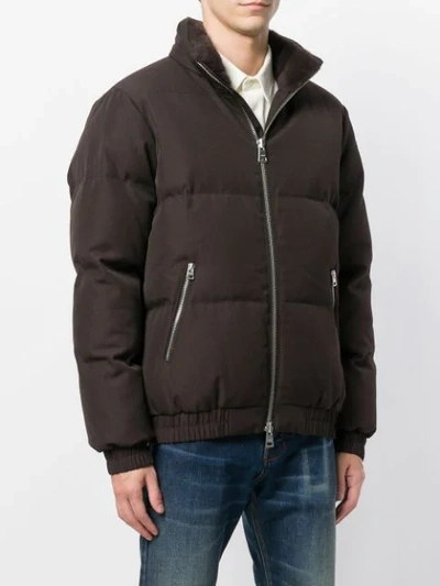 Shop Ami Alexandre Mattiussi Lined Down Jacket In Brown