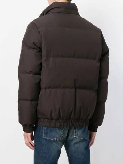 Shop Ami Alexandre Mattiussi Lined Down Jacket In Brown