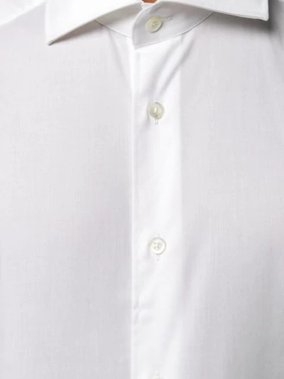 Shop Corneliani Spread Collar Button-down Shirt In White
