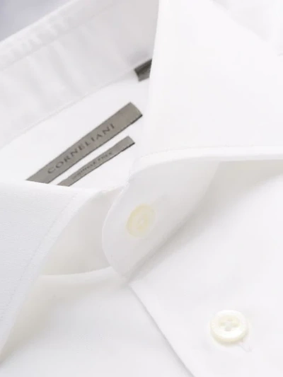 Shop Corneliani Spread Collar Button-down Shirt In White