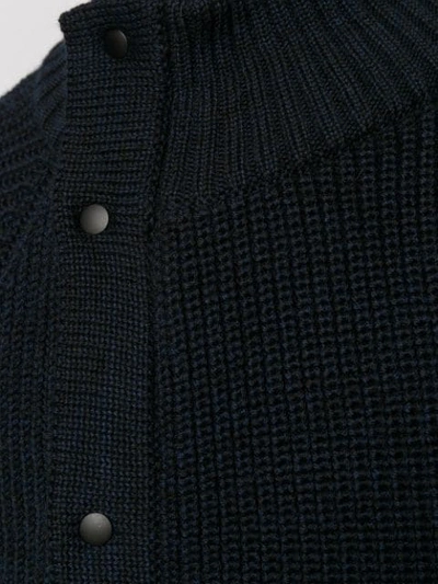 Shop Roberto Collina Button Up Ribbed Cardigan In 09 Nero Navy