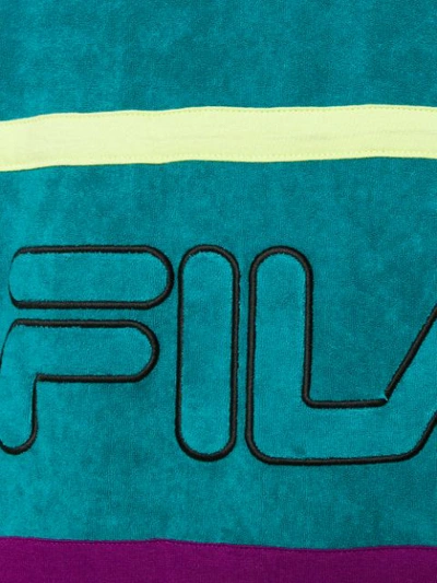 Shop Fila Textured Logo Embroidered Sweatshirt In 366 Blue
