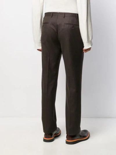 Shop Corneliani Straight-leg Tailored Trousers In Brown