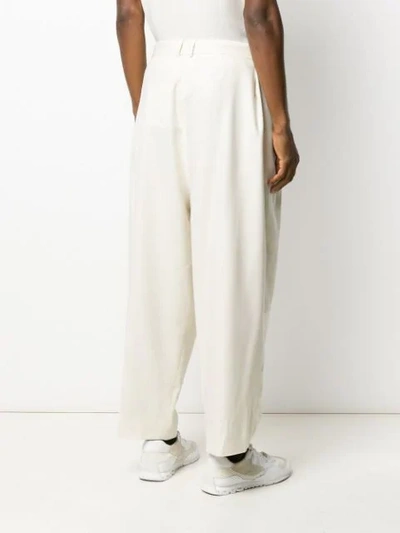 Shop Hed Mayner Wide Leg Pleated Trousers In Neutrals