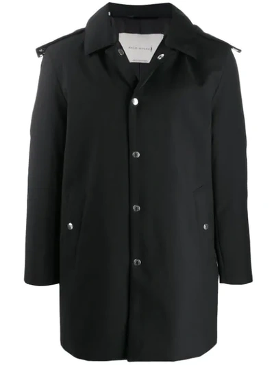 Shop Mackintosh Dunoon Short Hooded Coat In Black