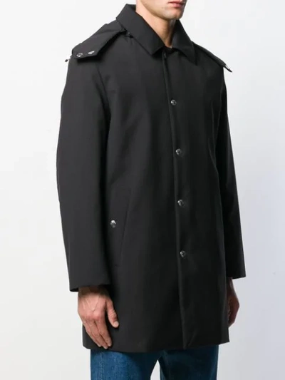 Shop Mackintosh Dunoon Short Hooded Coat In Black