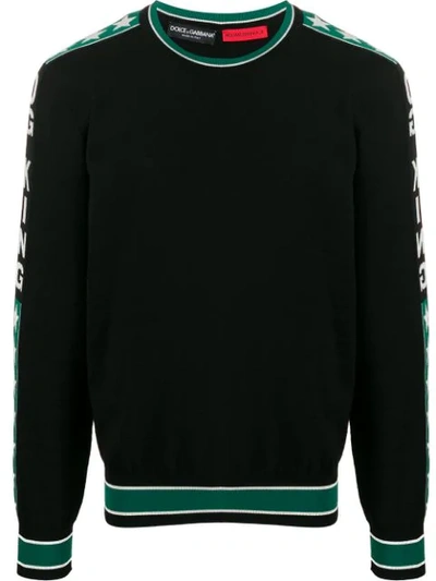 Shop Dolce & Gabbana Dg King Crew Neck Jumper In Black