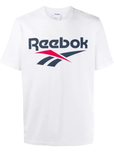 Shop Reebok Logo Print T-shirt In White