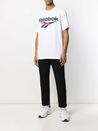 Shop Reebok Logo Print T-shirt In White