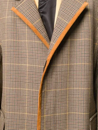 Shop Marni Checked Boxy Fit Coat In Neutrals
