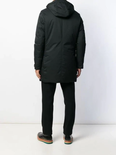 Shop Moorer Hooded Padded Coat In Black