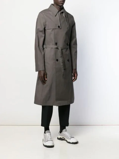 Shop Jil Sander Double Breasted Trench Coat In Grey