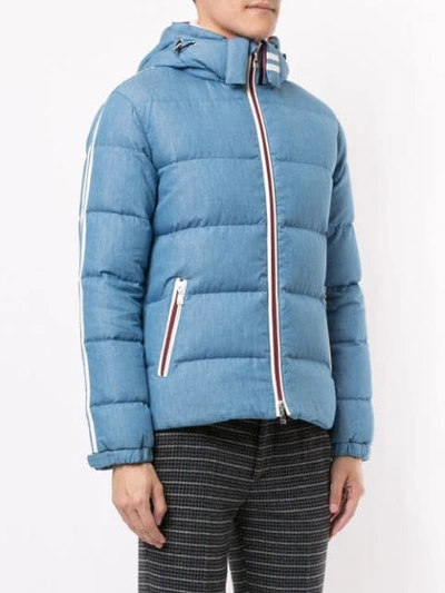 Shop Loveless Detachable Hooded Padded Jacket In Blue