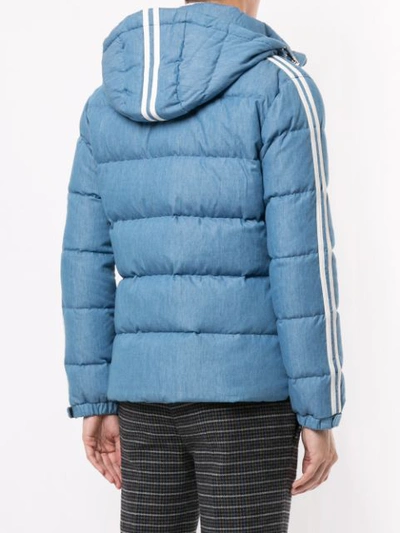 Shop Loveless Detachable Hooded Padded Jacket In Blue