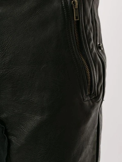 Shop Greg Lauren Skinny-bikerjeans In Black