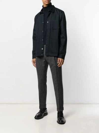 Berwich Straight-leg Chevron Trousers In Grey