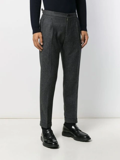 Berwich Straight-leg Chevron Trousers In Grey